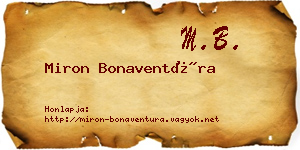 Miron Bonaventúra névjegykártya
